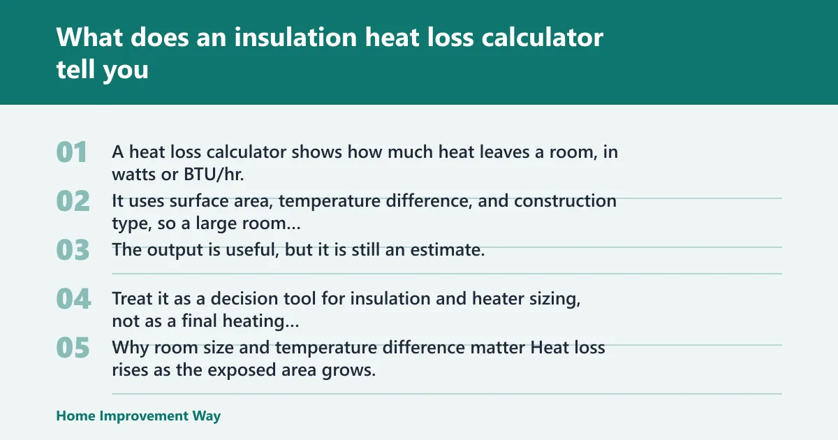Steps: What does an insulation heat loss calculator tell you