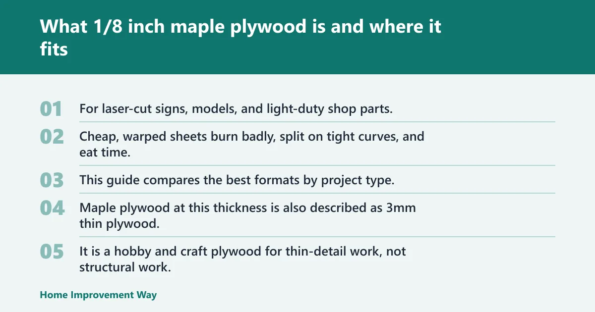 Steps: What 1/8 inch maple plywood is and where it fits