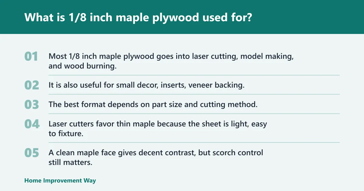 Steps: What is 1/8 inch maple plywood used for?