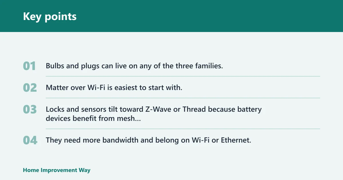 Key points: Which standard should I buy for this room/device?