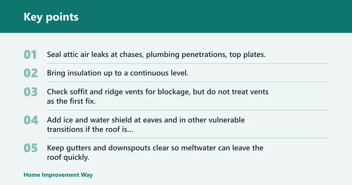Key points: How do you prevent ice dams on a metal roof?