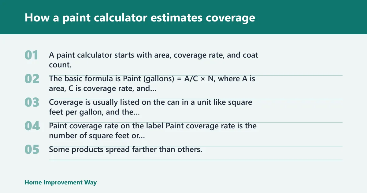 Steps: How a paint calculator estimates coverage