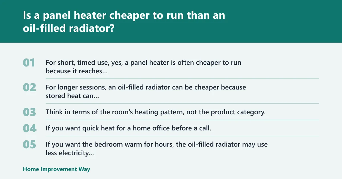 Steps: Is a panel heater cheaper to run than an oil-filled radiator?