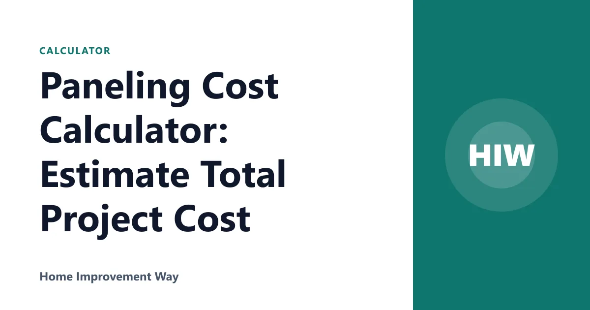 Paneling Cost Calculator: Estimate Total Project Cost