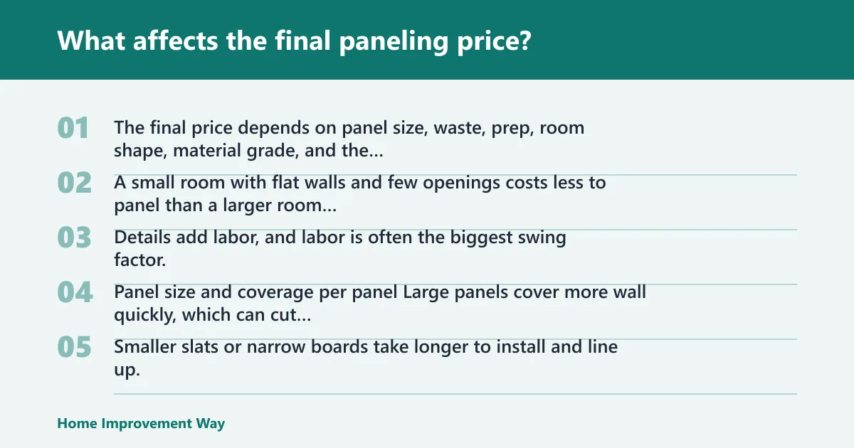 Steps: What affects the final paneling price?