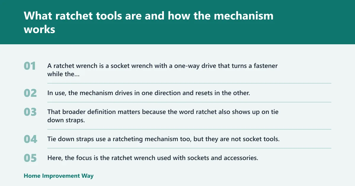 Steps: What ratchet tools are and how the mechanism works