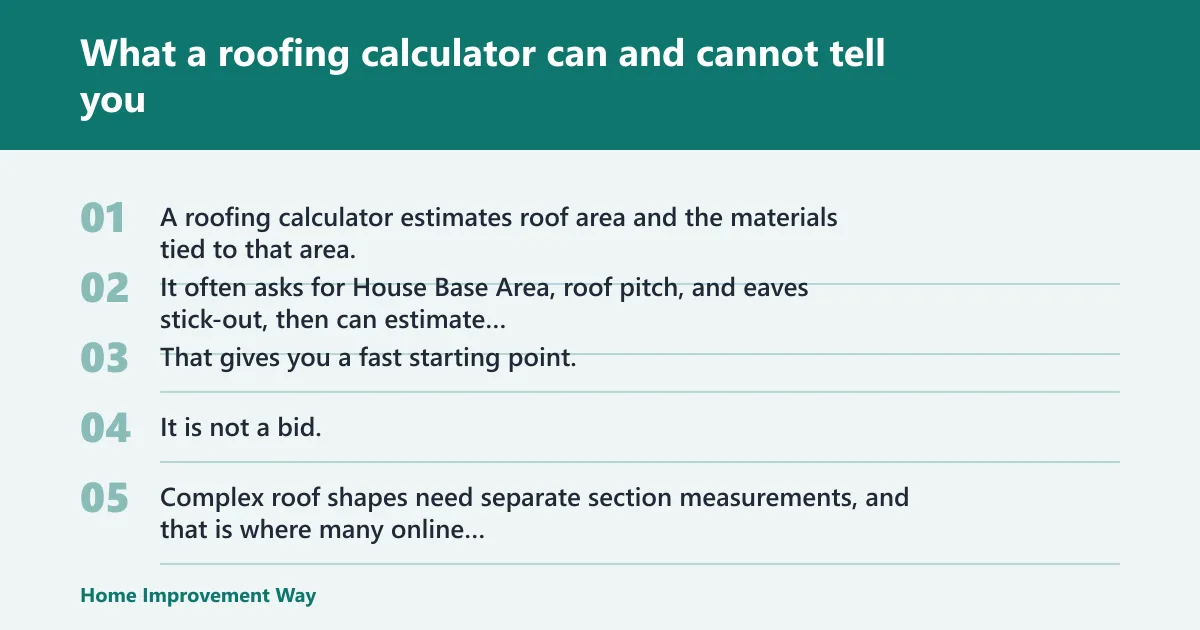 Steps: What a roofing calculator can and cannot tell you