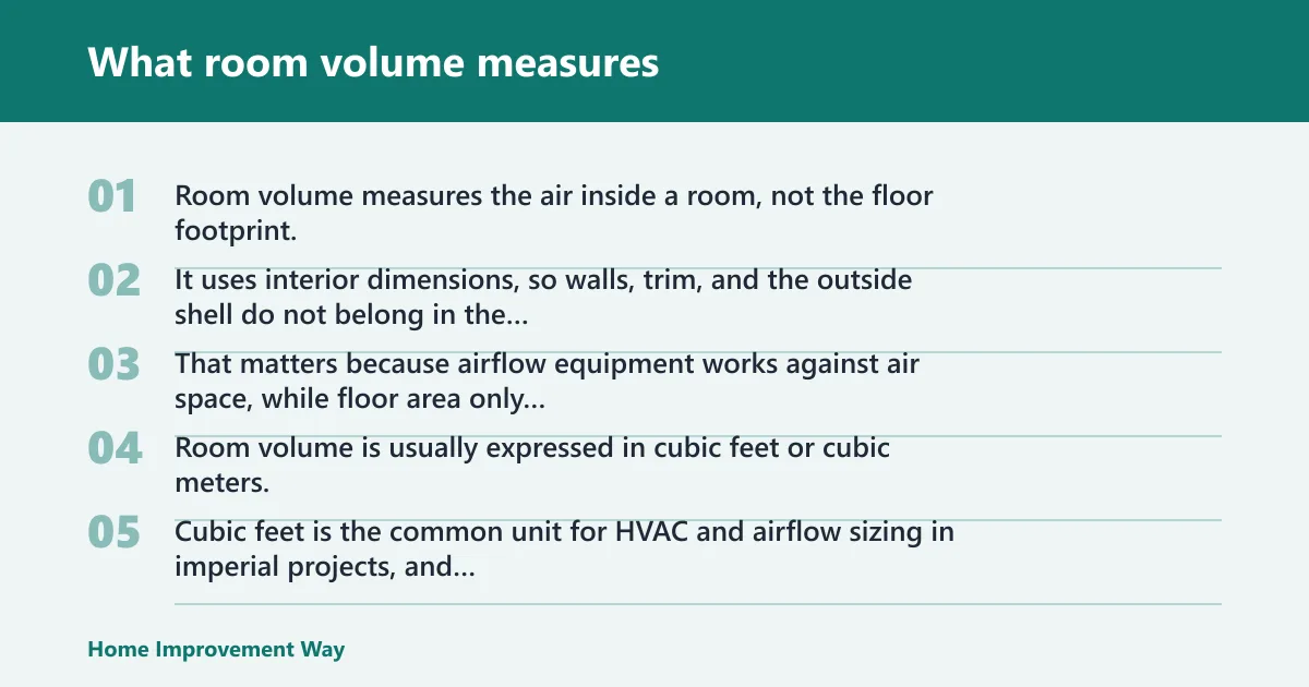 Steps: What room volume measures