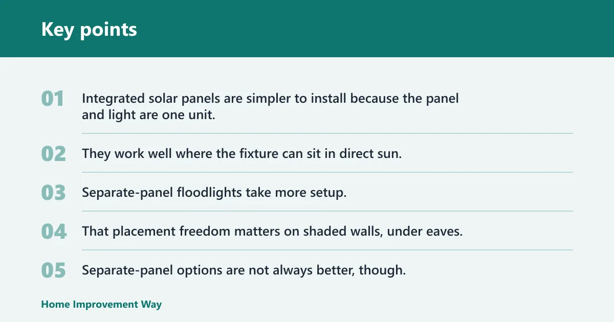 Key points: Panel type, IP rating, and control choices