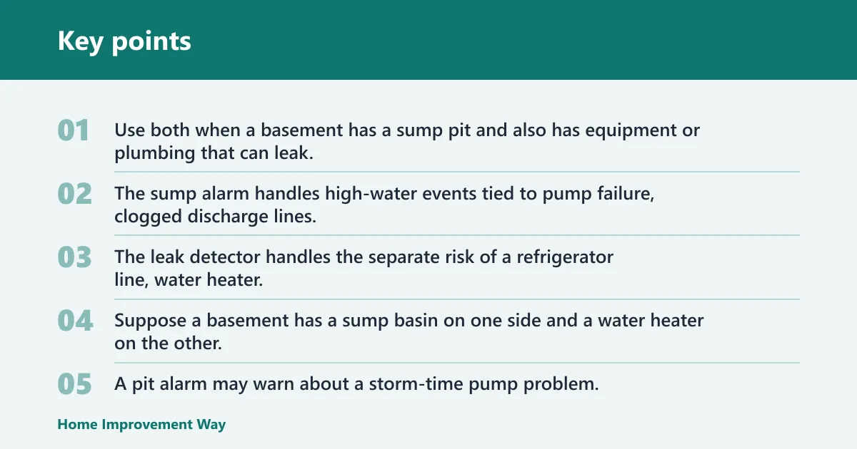 Key points: Which device catches which water problem?