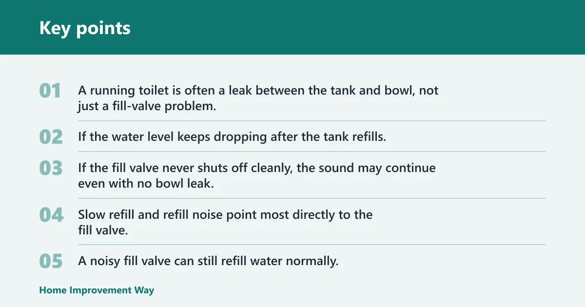 Key points: Toilet symptom matrix