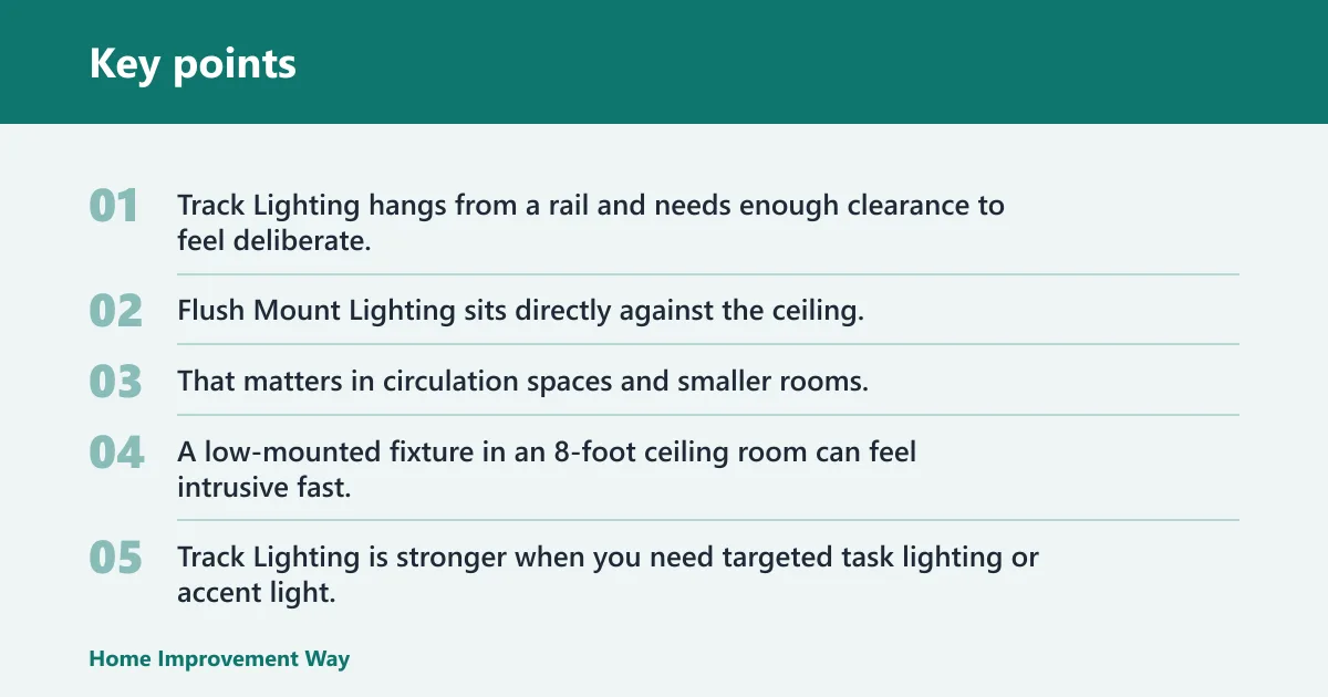 Key points: How do Track Lighting and Flush Mount Lighting compare?