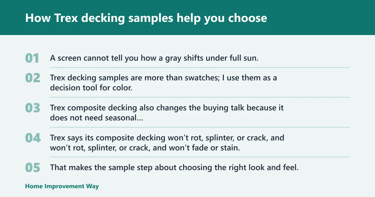 Steps: How Trex decking samples help you choose
