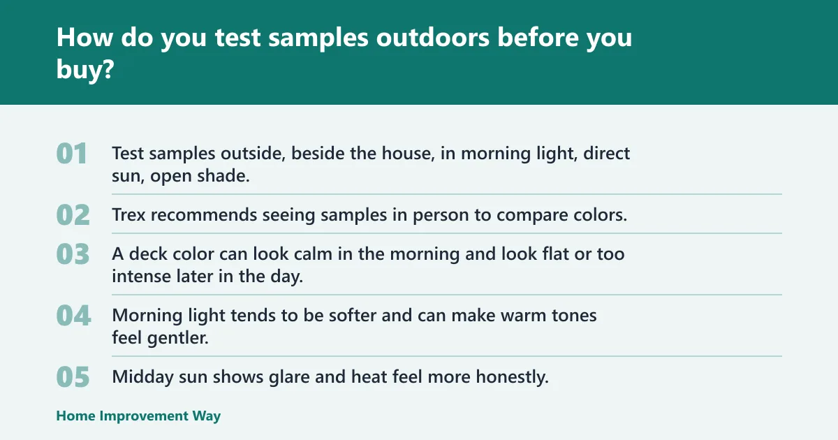 Steps: How do you test samples outdoors before you buy?