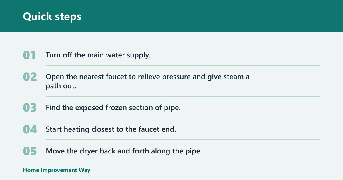 Quick steps: How to thaw a frozen pipe with a hair dryer