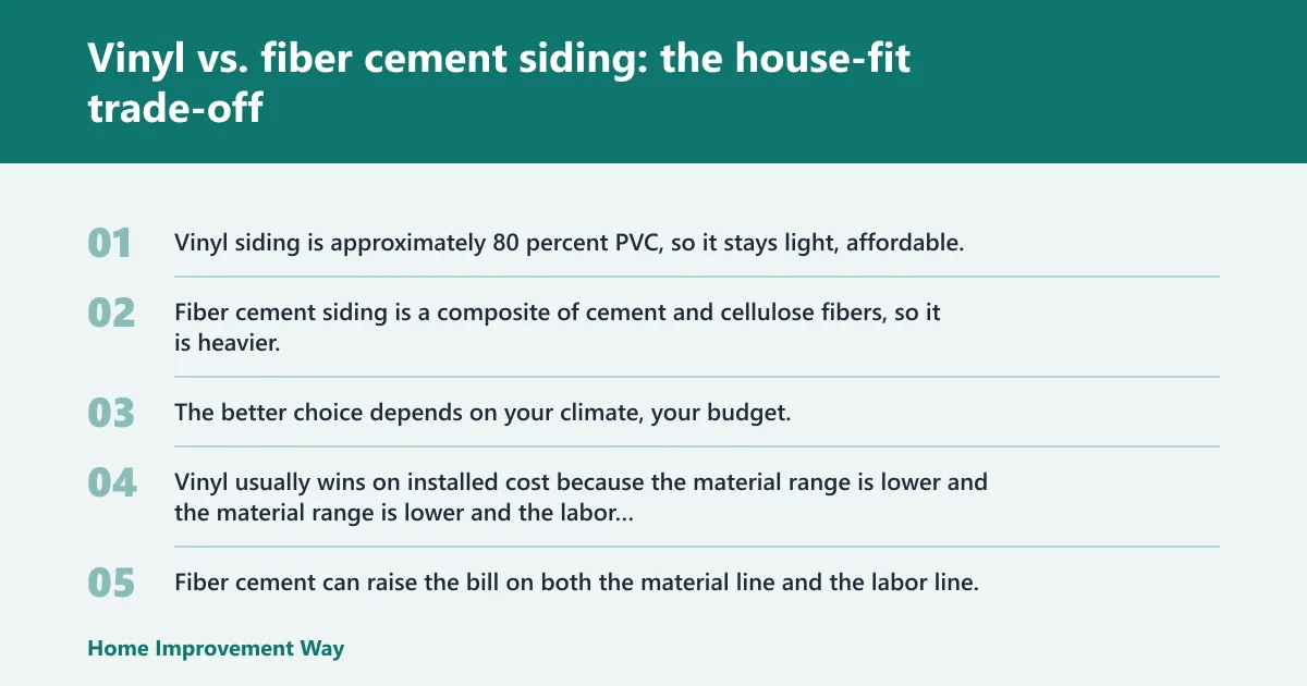 Steps: Vinyl vs. fiber cement siding: the house-fit trade-off