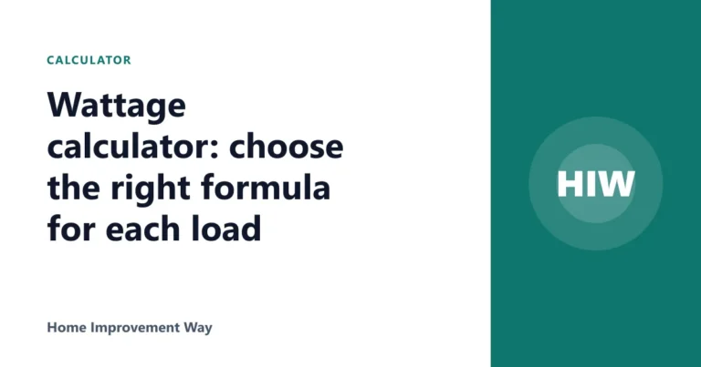Wattage calculator: choose the right formula for each load