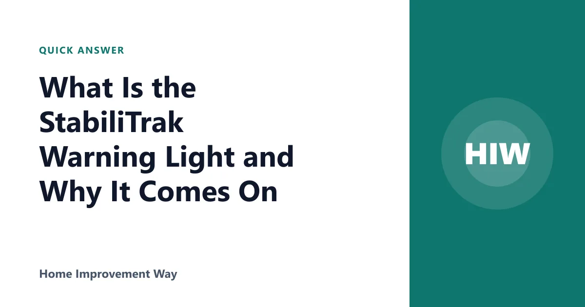 What Is the StabiliTrak Warning Light and Why It Comes On
