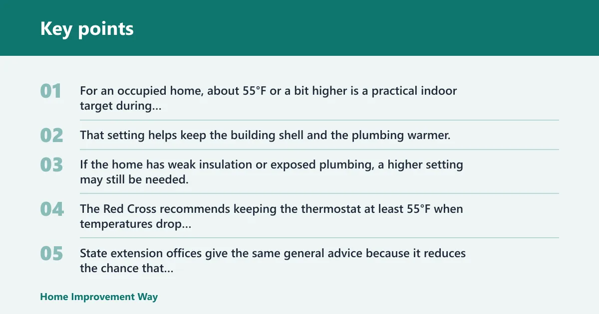 Key points: What temperature do pipes freeze indoors?