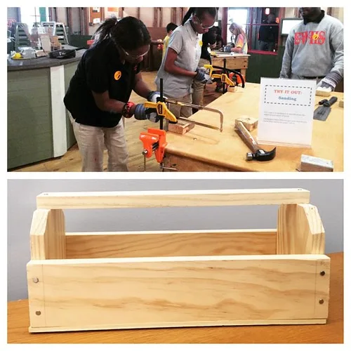 Woodworker comparing woodworking tools and hardwood boards in a bright workshop