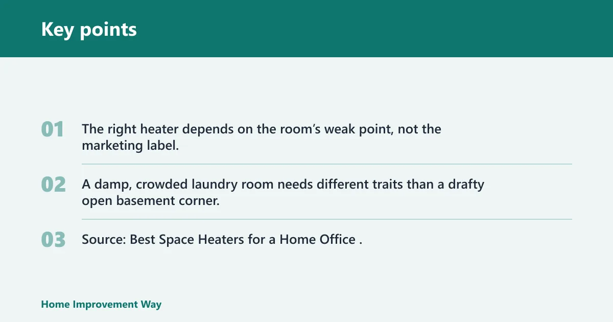 Key points: Laundry room heater matrix