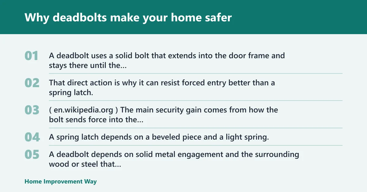 Steps: Why deadbolts make your home safer