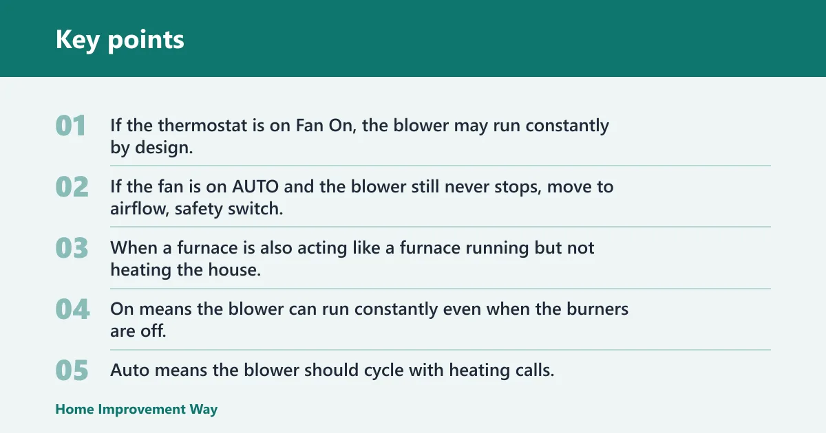 Key points: Why the blower keeps running