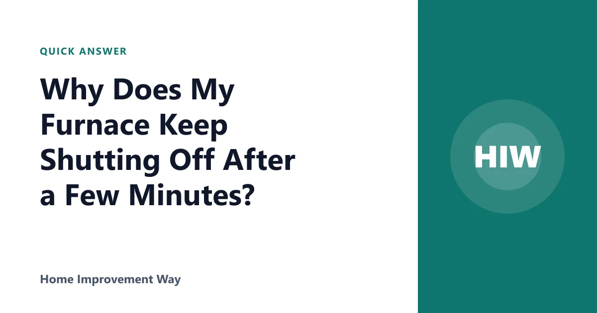 Why Does My Furnace Keep Shutting Off After a Few Minutes?