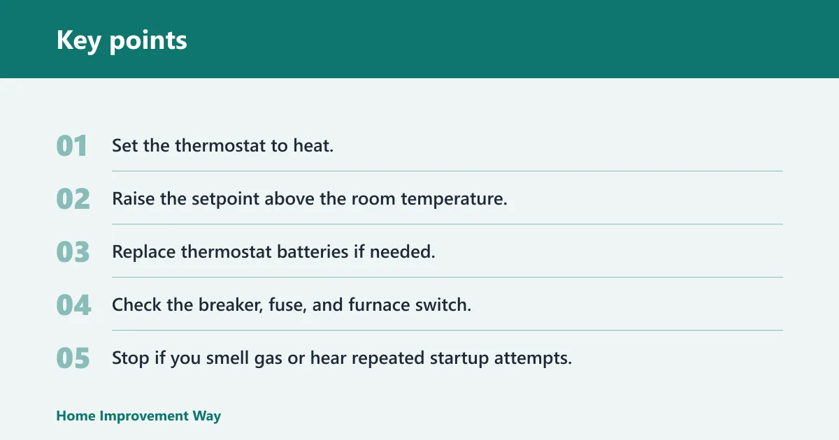 Key points: Why is my furnace not starting?