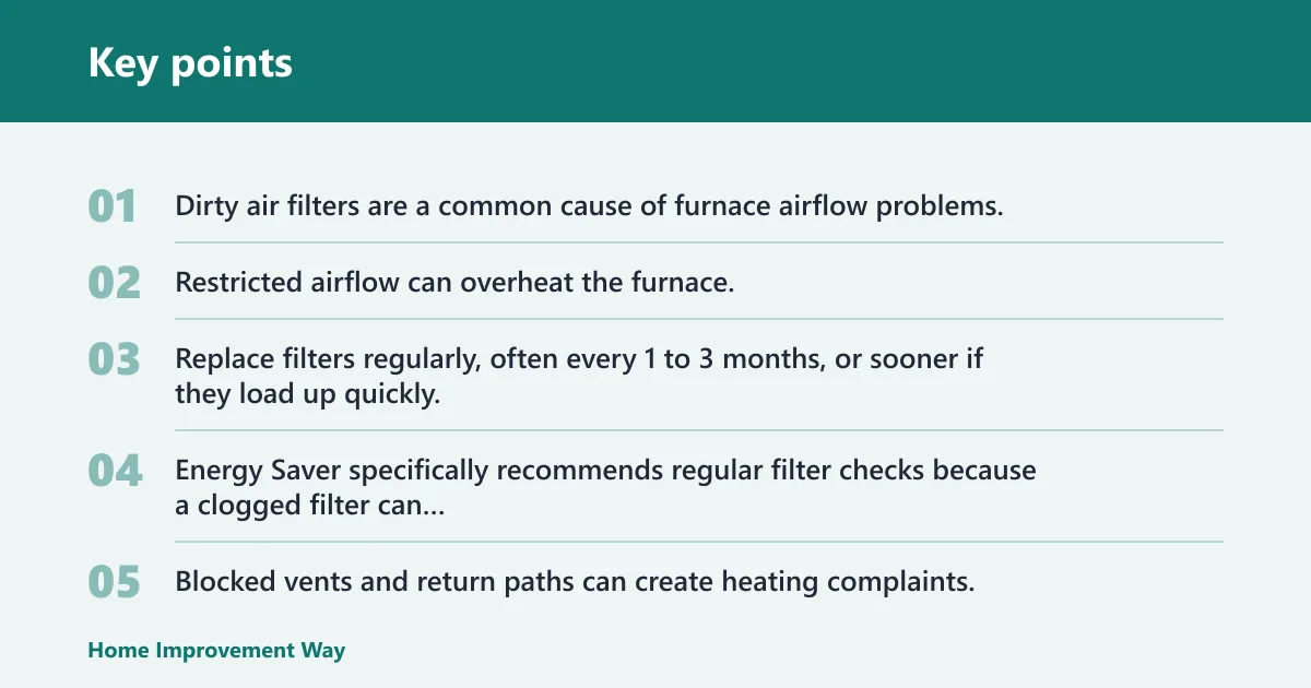 Key points: Airflow problems that stop heat