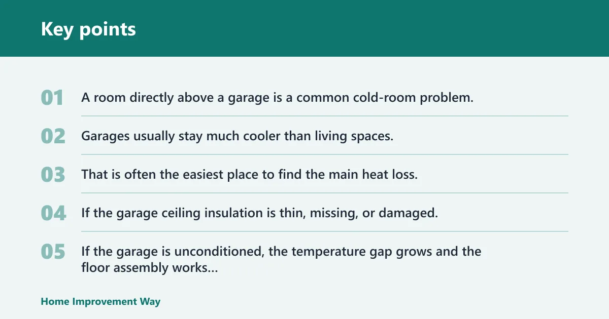 Key points: Why is the room above my garage so cold?